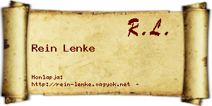 Rein Lenke névjegykártya